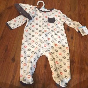 Little Me Lion Long sleeve one piece set with hat six months